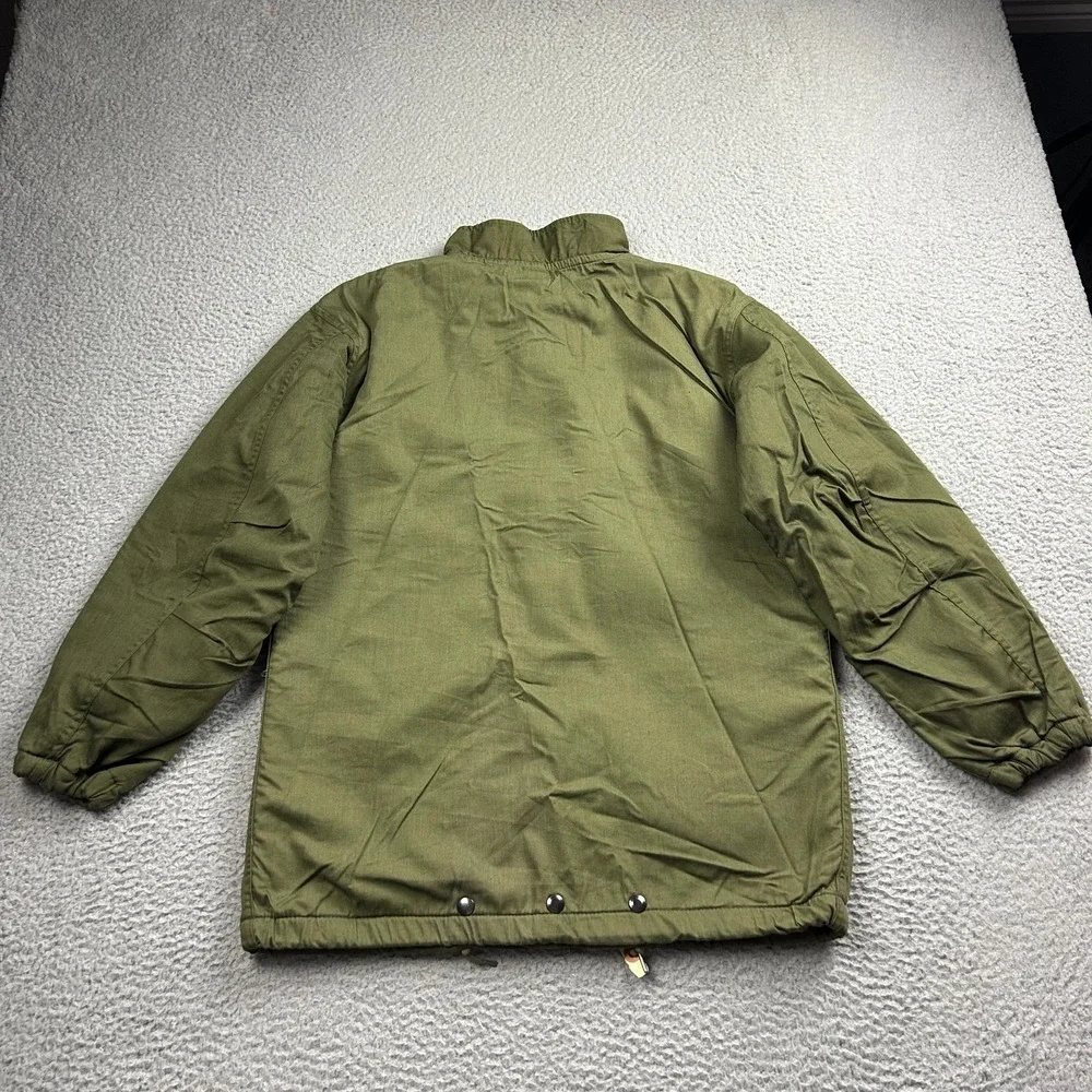 Vintage US Military Chemical Protective Jacket Mens XS Green 80s Zip Snap